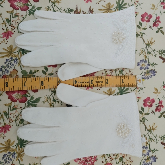 1960S VINTAGE White beaded- lace dress& accessorie - Picture 14 of 16